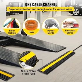 4 Pack of 1-Channel Rubber Cable Protector Ramps Heavy Duty 22046Lbs Load Capacity Cable Wire Cord Cover Ramp Speed Bump Driveway Hose Cable Ramp Prot