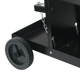 Welding Cart, 3-Tier Welder Cart Heavy Duty with 400 Lbs Weight Capacity, 360° Swivel Wheels, Tank Storage Safety Chains
