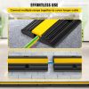 4 Pack of 1-Channel Rubber Cable Protector Ramps Heavy Duty 22046Lbs Load Capacity Cable Wire Cord Cover Ramp Speed Bump Driveway Hose Cable Ramp Prot