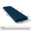 Set of 2 Chaise Lounge Cushion, 4" Thick Outdoor Lounge Chair Cushions with Ties for Patio, 21" x 72â€¯", Navy Blue
