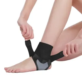 1pc Universal Adjustable Ankle Brace - Ultra-Breathable & Silicone-Enhanced Support - Durable Neoprene Foot Sleeve for Unisex - Customizable Fit (Color: Black)
