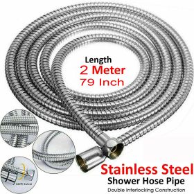 2 m / 3 m / 79" / 118" Shower Water Hose Shower Head Stainless Steel Flexible Replacement Hose (Length: 79")