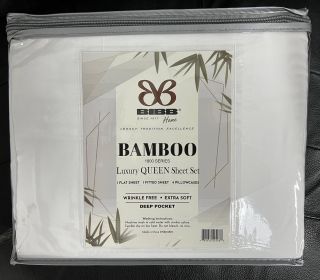 Bamboo 2000 Count Solid 6 Piece Sheet Set - Assorted (Bed Size: Queen, Color: White)