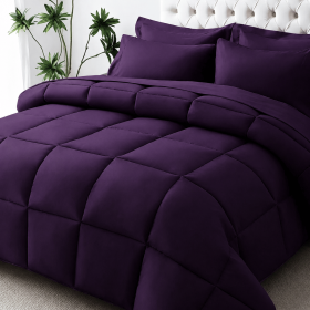 Purple 2-Piece & 3-Piece Bedding Comforter Set – Twin/Queen/King – Soft Microfiber (Inclusion: Comforter *1+Pillowcase*2, size: King)