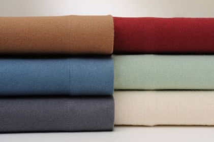 Bibb Home Solid Flannel 4 Piece Sheet Set (Color: Wine, size: Twin XL)