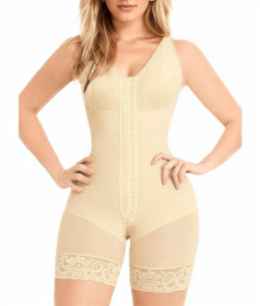 Fajas Colombianas Shapewear for Women Tummy Control Post Surgery Full Body Shaper Butt Lifter with Zipper Crotch skimsbodysuits solleonnewfajascu (Color: Beige, size: XL)